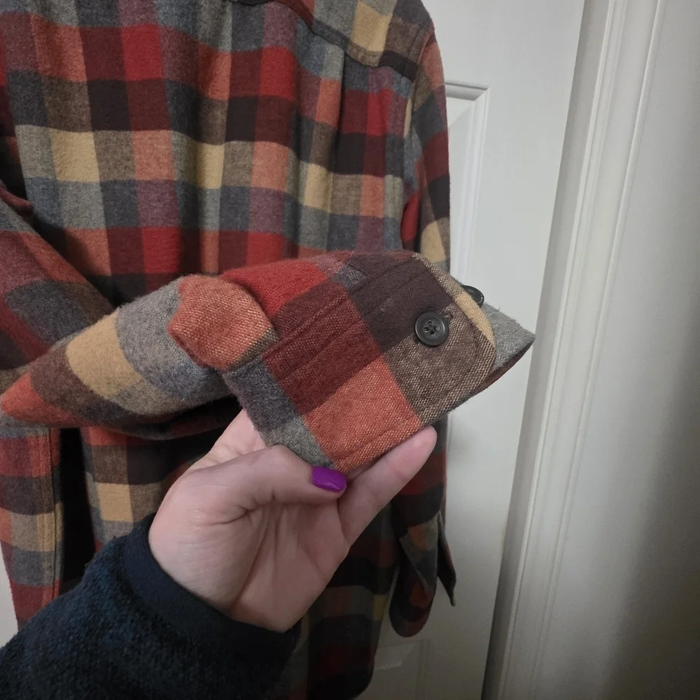 LL Bean Mens Chamois Shirt Traditional Fit Cloth Plaid Size XL